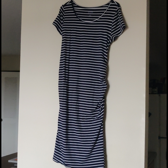 Striped short sleeve t-shirt Maternity dress - Picture 3 of 4
